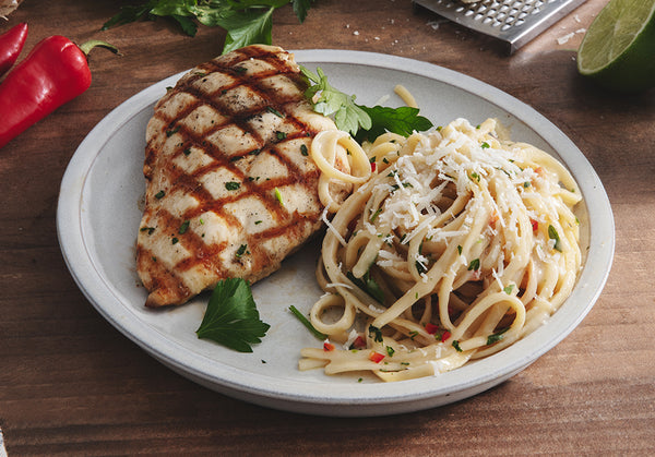 Sicilian Linguini with Grilled Chicken Breast