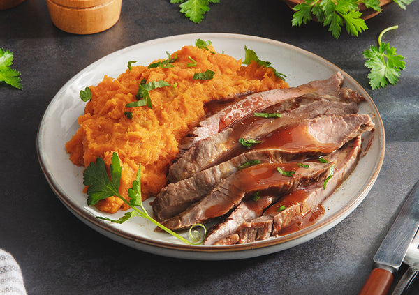 Grass-Fed Rosemary Steak with Brown Butter Sweet Potatoes