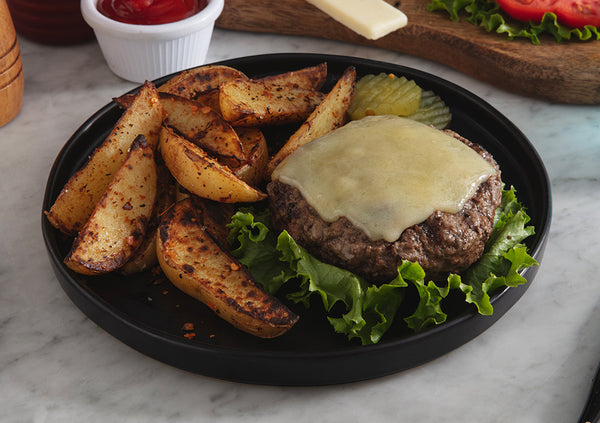 White Cheddar Beef Burger with Steakhouse Seasoned Fries