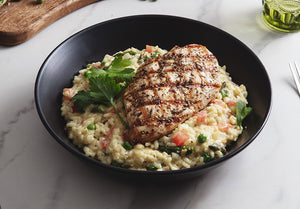 Italian Herb Chicken and Spring Vegetable Risotto