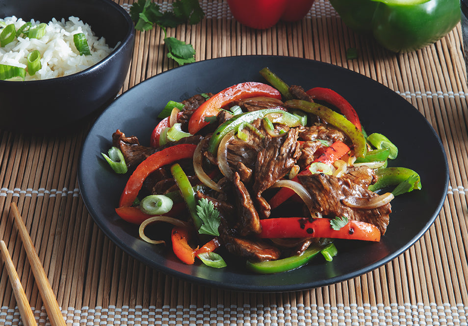 Asian Style Pepper Steak with Jasmine Rice