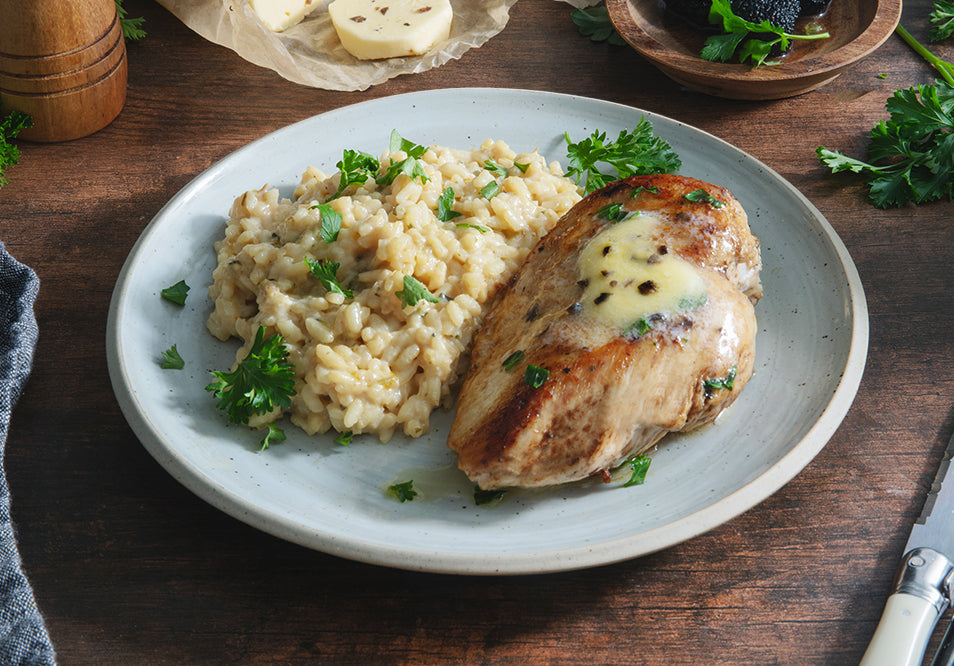 Black Truffle Chicken With Parmesan Risotto