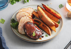 Bourbon-Brown Sugar Pork Tenderloin with Sweet Potato Wedges