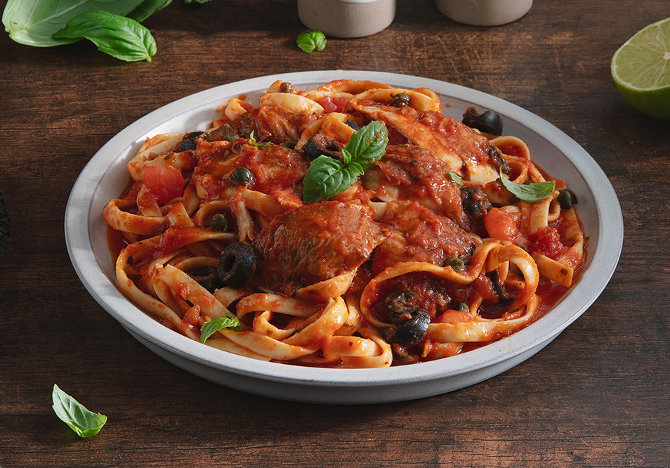 Chicken Cacciatore with Fettuccine Pasta