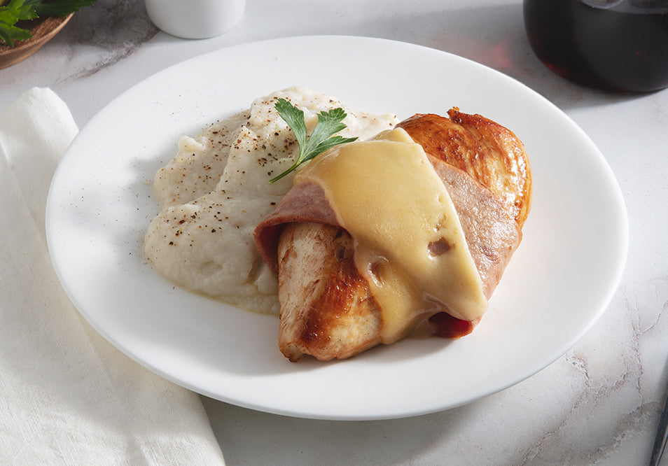 Chicken Cordon Bleu with Garlic Mashed Cauliflower