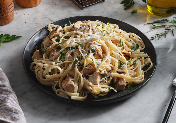 Fettuccine alla Panna with Garlic Rosemary Chicken