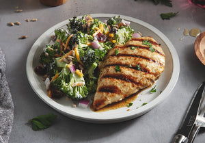 Honey Mustard Chicken with Summer Broccoli Salad