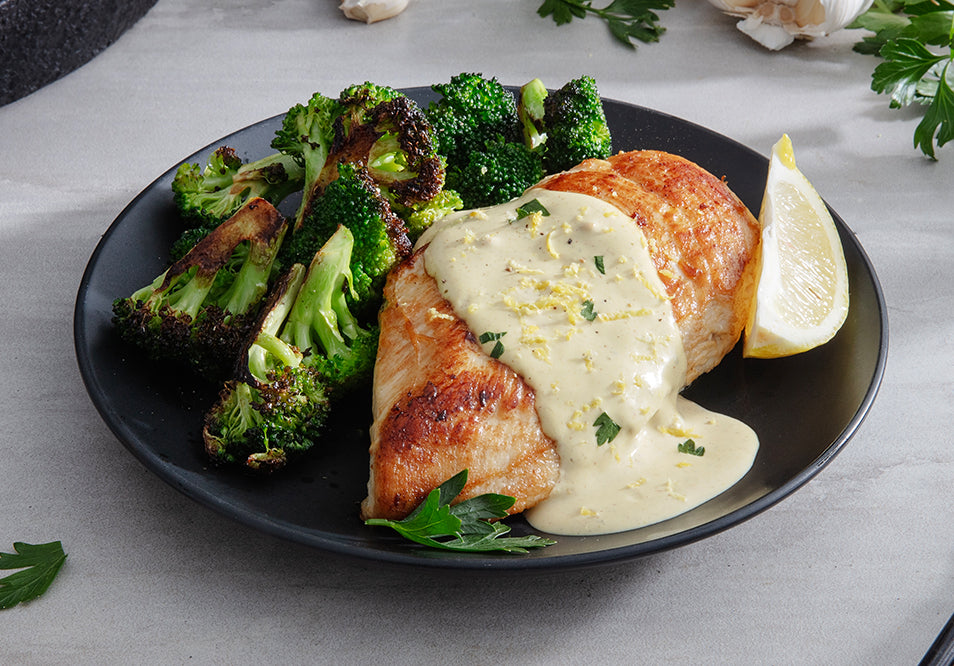 Lemon Dijon Chicken with Roasted Broccoli