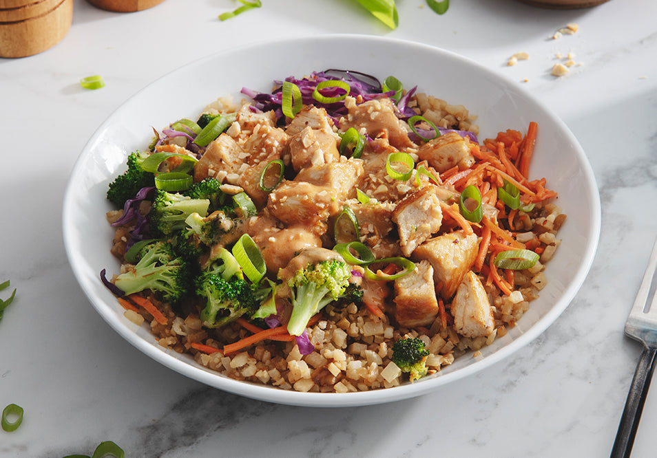Low Carb Peanut Chicken Buddha Bowl