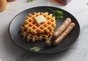 Maple Waffles with Organic Chicken and Sage Breakfast Sausage