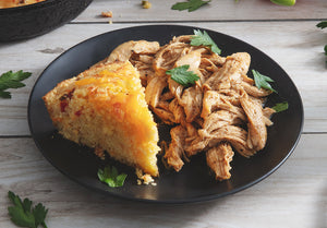 Smoked Honey Garlic Chicken with Skillet Cornbread