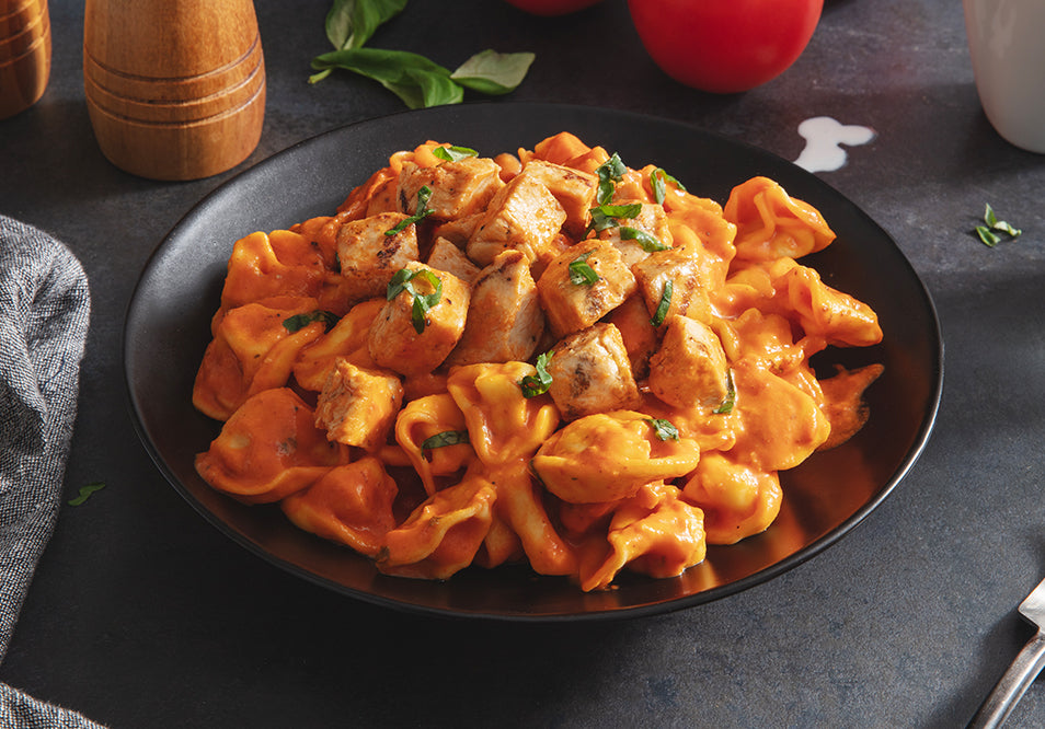 Tortellini alla Vodka with Grilled Chicken