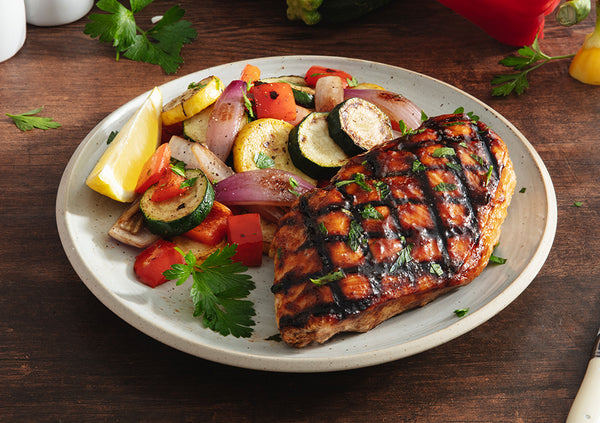BBQ Chicken with Lemon Herb Summer Vegetables