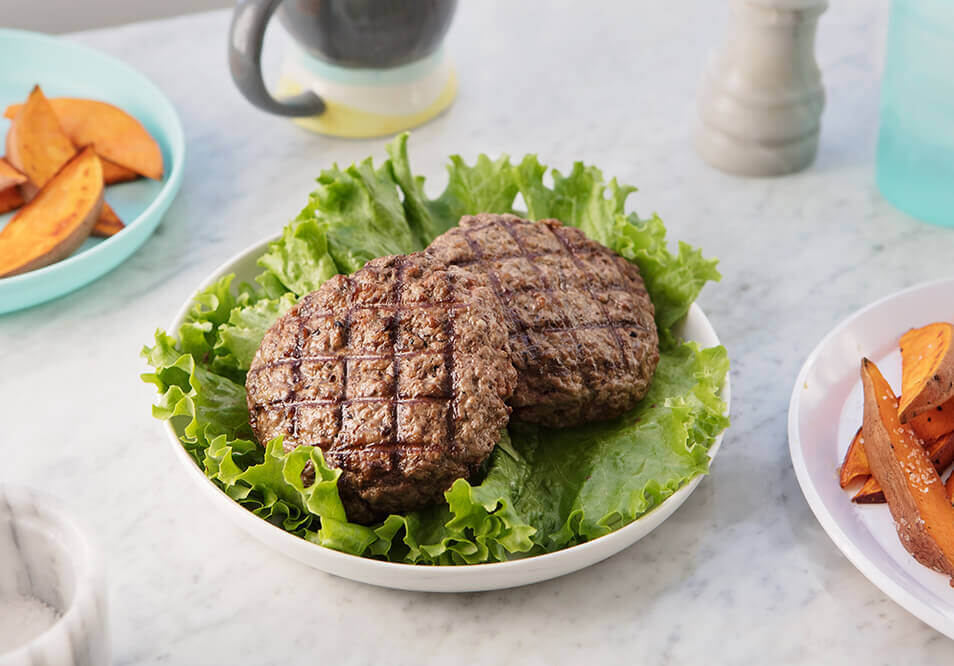 2 Grilled Grass-Fed Beef Burgers