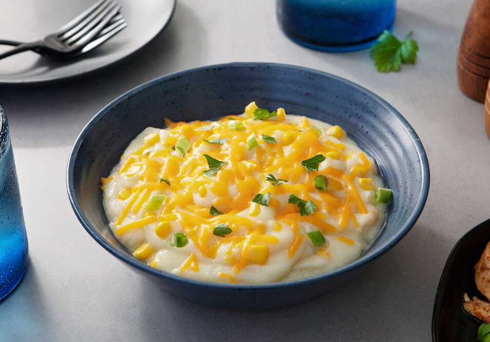 2 Servings of Cheesy Mashed Cauliflower and Corn