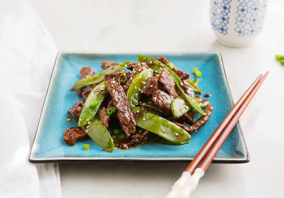 Asian Grass-Fed Beef and Snap Peas