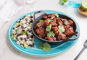 Mexican Grass-Fed Beef al Pastor with Black Beans and Rice