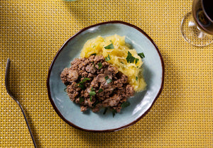 Grass-Fed Beef Stroganoff with Spaghetti Squash