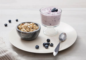 Blueberry Greek Yogurt Parfait with Honey Almond Granola