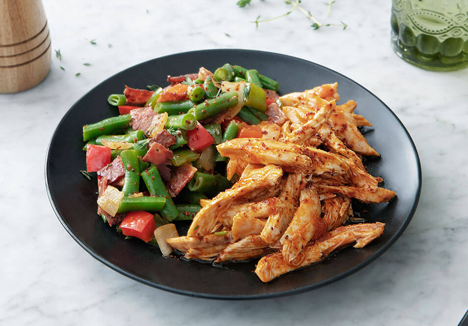 Cajun Pulled Turkey with Creole Green Beans