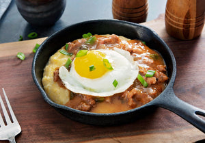 Southern-Style Breakfast with White Cheddar Grits, Red-Eye Gravy and Free-Range Eggs