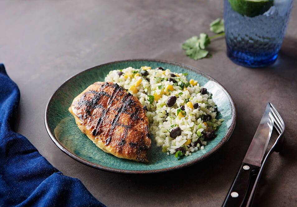 Chicken Adobo with Southwest Riced Cauliflower and Broccoli