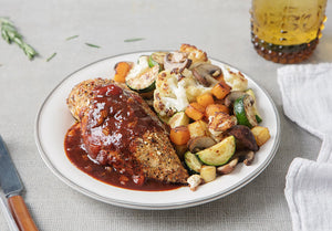 Chicken Osso Bucco with Garlic Roasted Vegetables