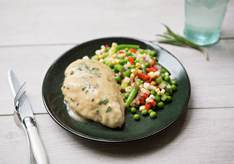 Dijon Tarragon Chicken Breast with Marinated Summer Salad