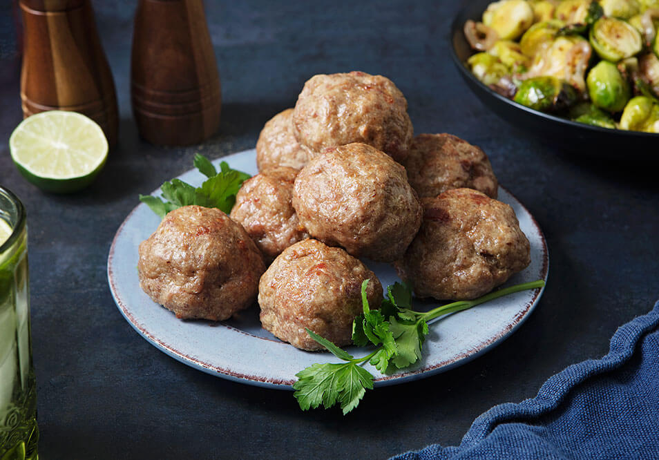 Family Style Chicken and Turkey Bacon Meatballs