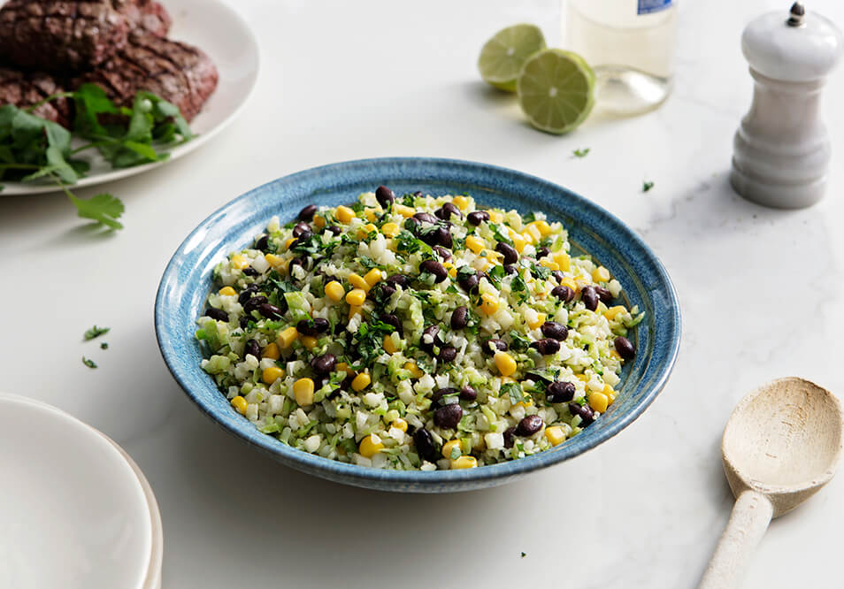 Family Style Southwest Riced Cauliflower and Broccoli