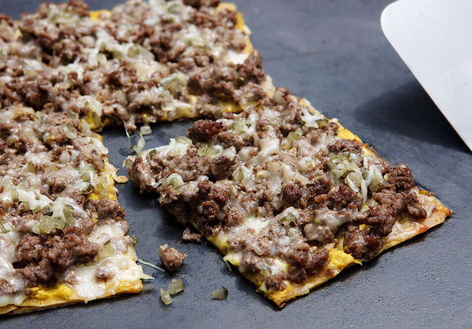 Family Style Cheeseburger Pizza