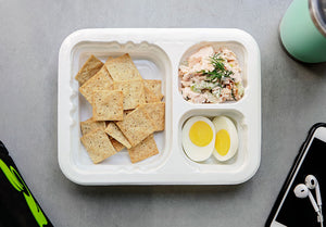 GO-PROtein Snack Pack with Wild-Caught Salmon Salad, Hardboiled Egg and Almond Flour Crackers