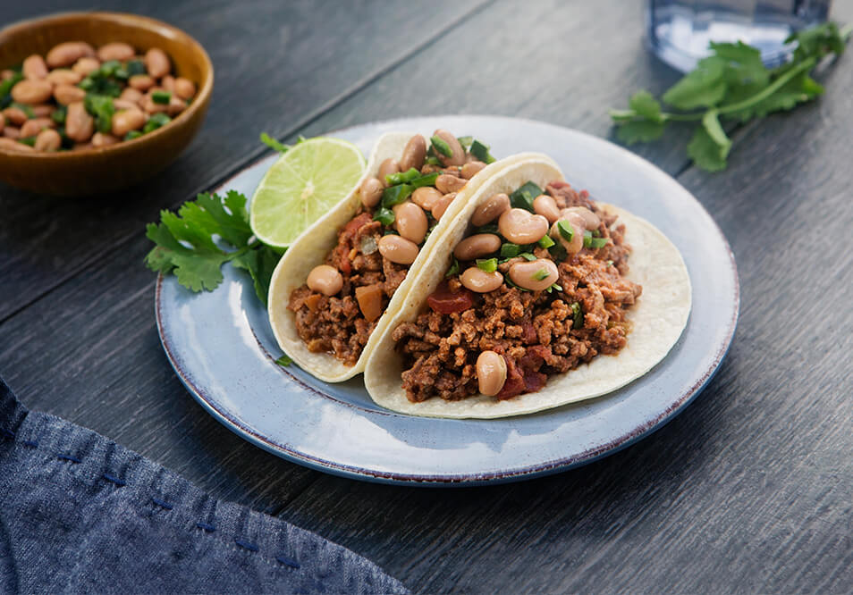 Grass-Fed Beef Tacos Picadillo and Poblano Pinto Beans