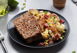 Grass-Fed Bison Meatloaf with Loaded Cauliflower