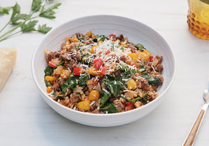 Italian Grass-Fed Beef and Chopped Spinach Bowl