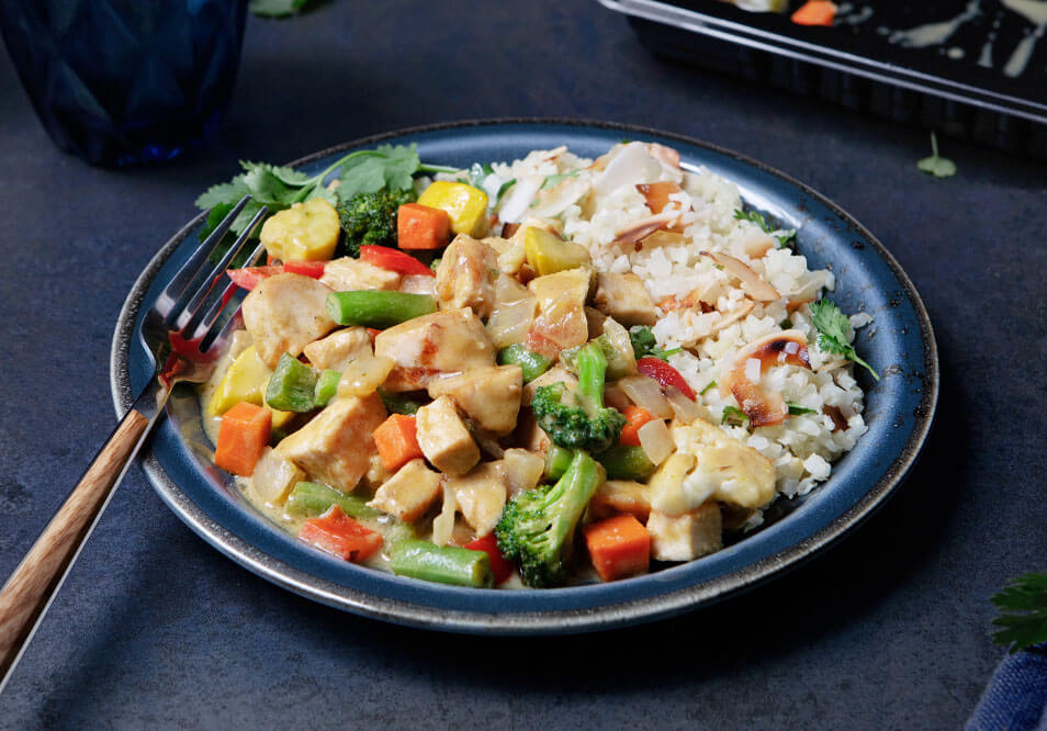 Thai Green Curry Chicken with Coconut Cauliflower Rice