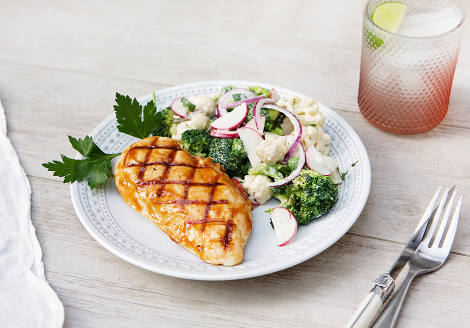 Smoky Mesquite BBQ Chicken and Creamy Broccoli Salad