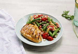 Grilled Pineapple Chicken Breast and Summer Succotash