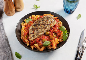 Grilled Italian Chicken with Garlic Herb Penne