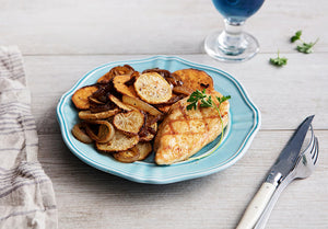 Hickory-Smoked Chicken with Oven-Baked Root Vegetable Cottage Fries