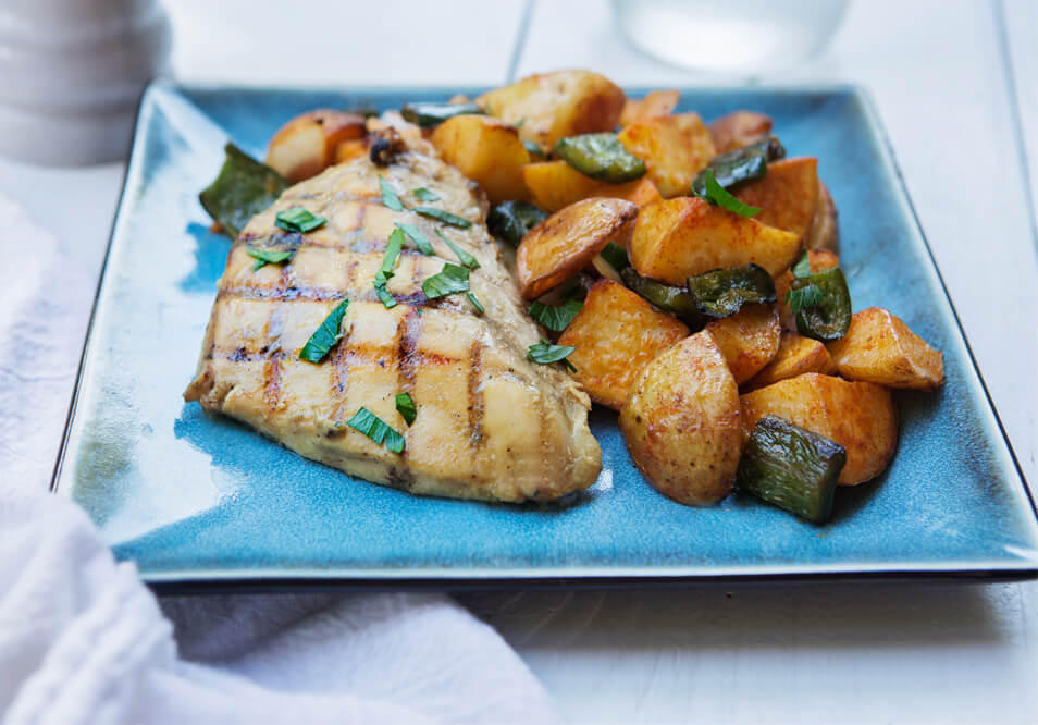 Honey Mustard Chicken with Southwest Potatoes