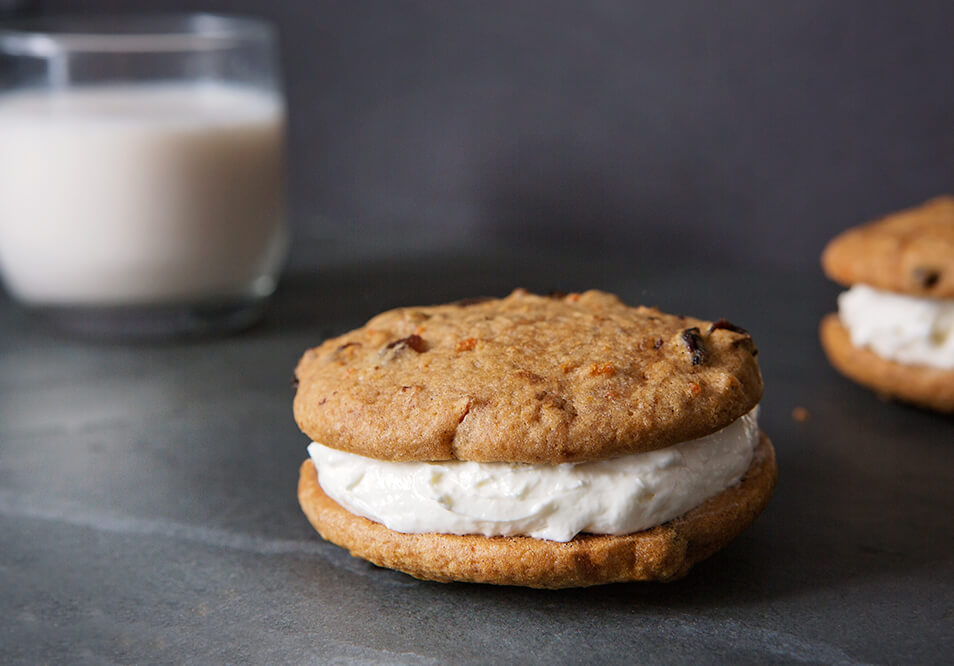 Inside Out Carrot Cake Cookie Sandwich