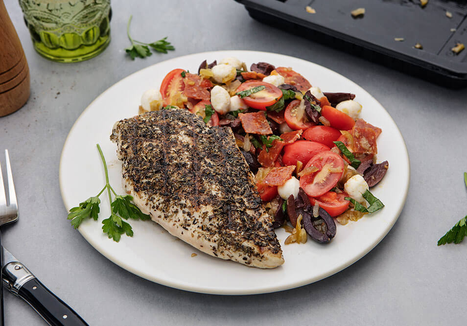 Grilled Italian Chicken Breast with Old World Antipasto Salad