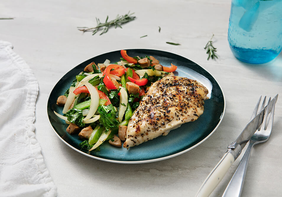 Italian Chicken with Kale and Peppers