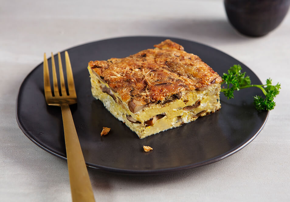 Mushroom, Caramelized Onions and Swiss Casserole