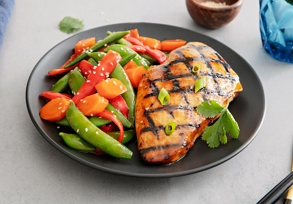 Orange Chicken with Sesame Stir-Fry Veggies