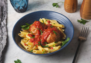 Penne Pasta Al Pomodoro with Free-Range Turkey Meatballs