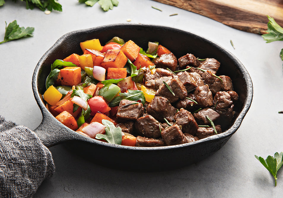 Grass-Fed Steak and Sweet Potato Skillet