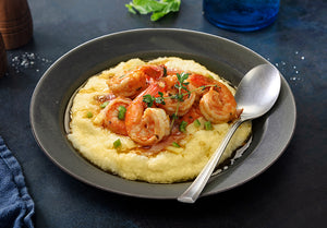 Wild-Caught Shrimp and Aged White Cheddar Corn Grits