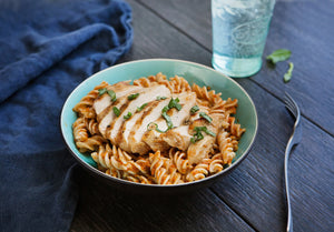 Rotelle Pasta with Sun-Dried Tomato Pesto and Grilled Chicken